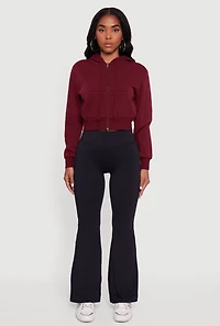 Cropped Zip Front Hoodie
