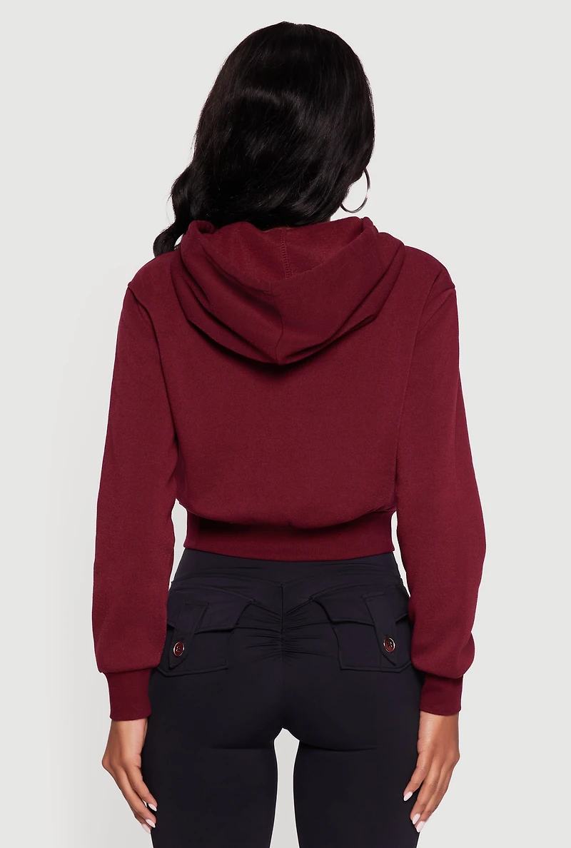Cropped Zip Front Hoodie