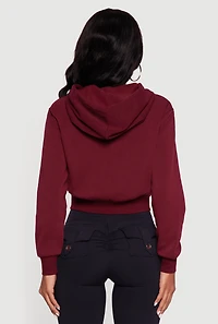 Cropped Zip Front Hoodie