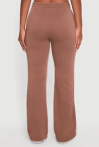 Womens Drawstring Waist Fleece Lined Boot Cut Sweatpants,