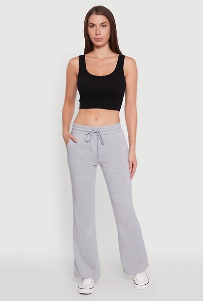 Womens Drawstring Waist Bootcut Sweatpants,