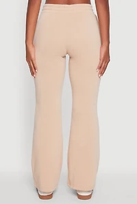 Womens Drawstring Waist Bootcut Sweatpants, Khaki, Size M