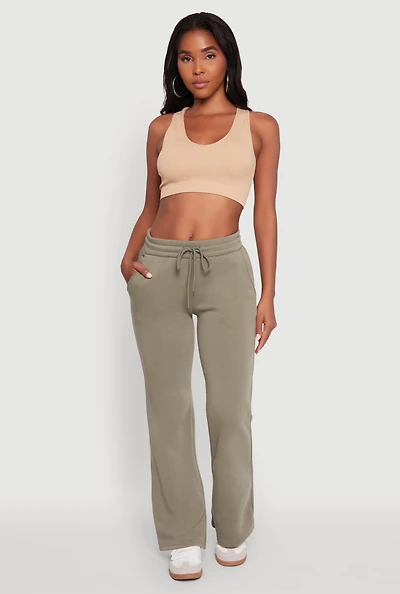 Womens Drawstring Waist Bootcut Sweatpants,