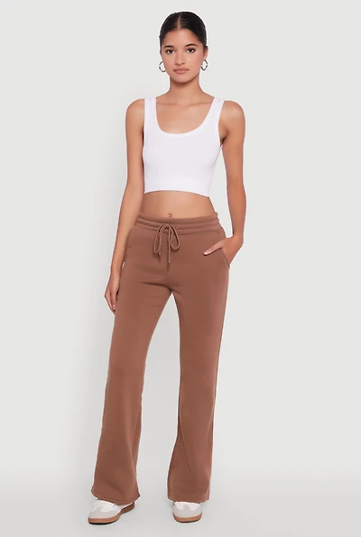 Womens Drawstring Waist Bootcut Sweatpants,
