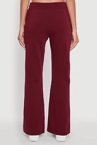Womens Drawstring Waist Bootcut Sweatpants, Burgundy, Size S