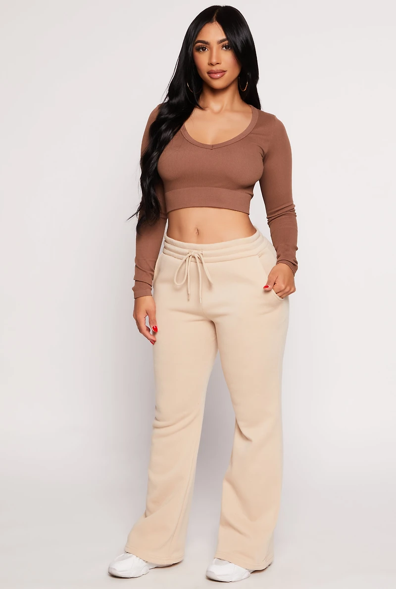 Fleece Lined Boot Cut Sweatpants