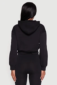 Kangaroo Pocket Cropped Pullover Hoodie