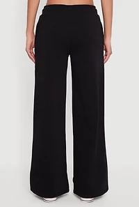 Drawstring Waist Pull On Wide Leg Sweatpants