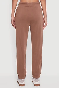 High Waisted Drawstring Fleece Sweatpants