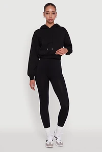 Cropped Kangaroo Pocket Pullover Hoodie