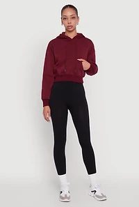 Cropped Kangaroo Pocket Pullover Hoodie