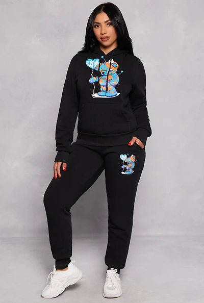 Bear Graphic Drawstring Joggers