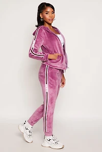 Love Varsity Striped Velour Joggers
