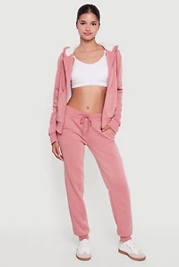 Cozy Fleece Lined Drawstring Waist Joggers