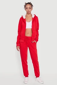 Cozy Fleece Lined Drawstring Waist Joggers