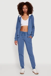 Cozy Fleece Lined Drawstring Waist Joggers