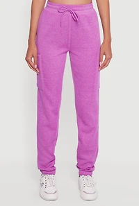 High Waisted Marled Cargo Pocket Sweatpants