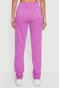 High Waisted Marled Cargo Pocket Sweatpants