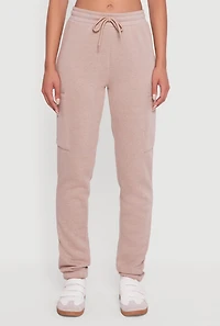 High Waisted Marled Cargo Pocket Sweatpants