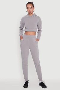 Ribbed Knit Solid Joggers