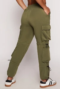 Fleece Toggle Drawstring Cargo Sweatpants