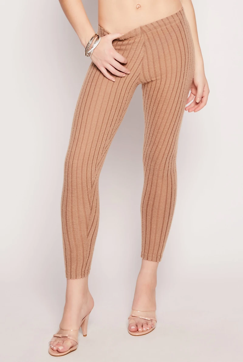 Brushed Ribbed Knit Leggings
