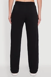 Womens Wide Leg Fleece Sweatpants with Pockets,