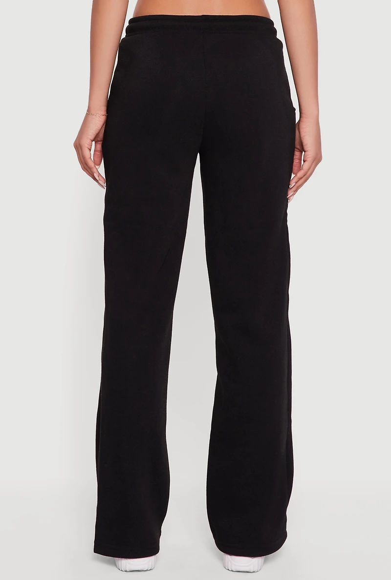 Womens Stripe Detail Drawstring Waist Sweatpants, Black, Size M