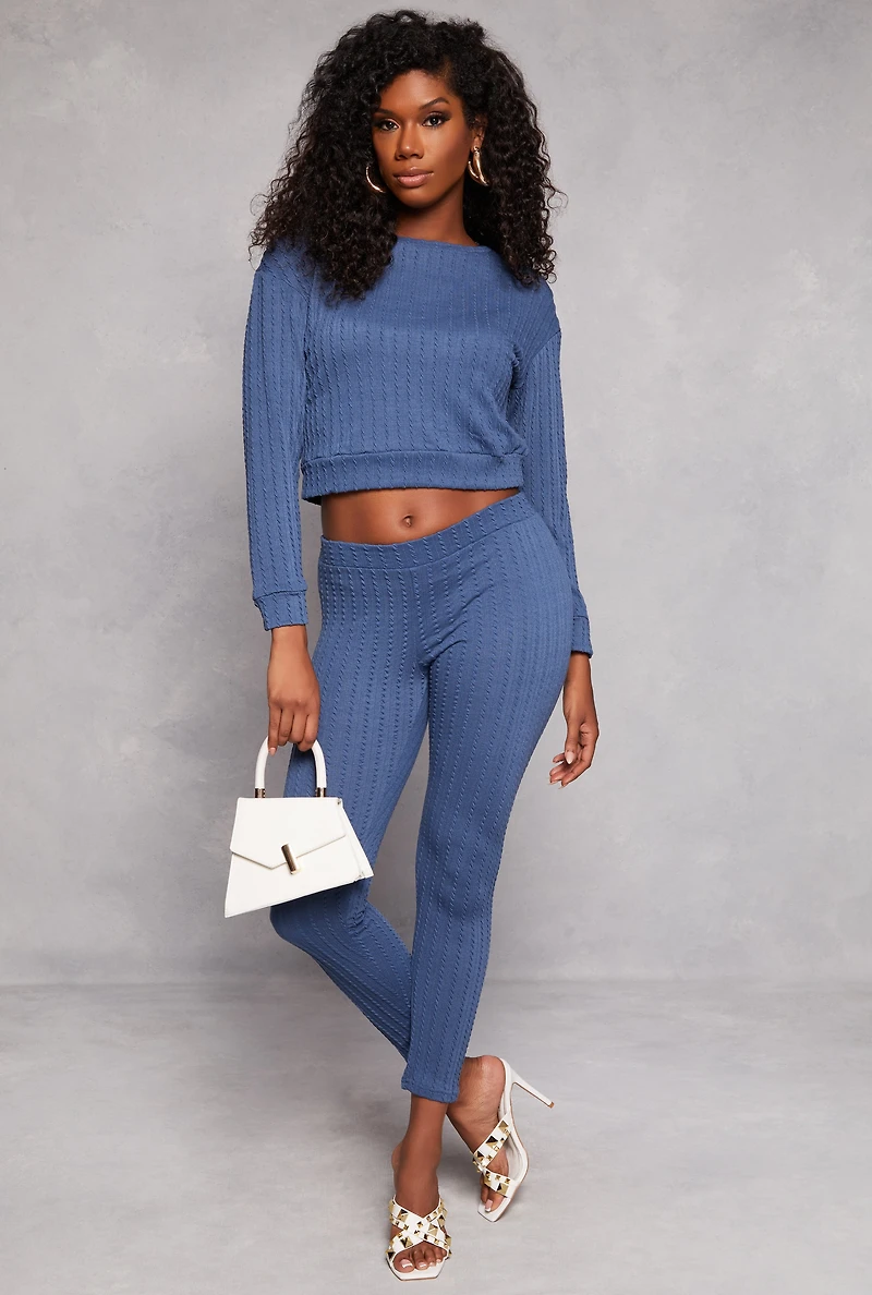 Rib Knit Long Sleeve Crop Top