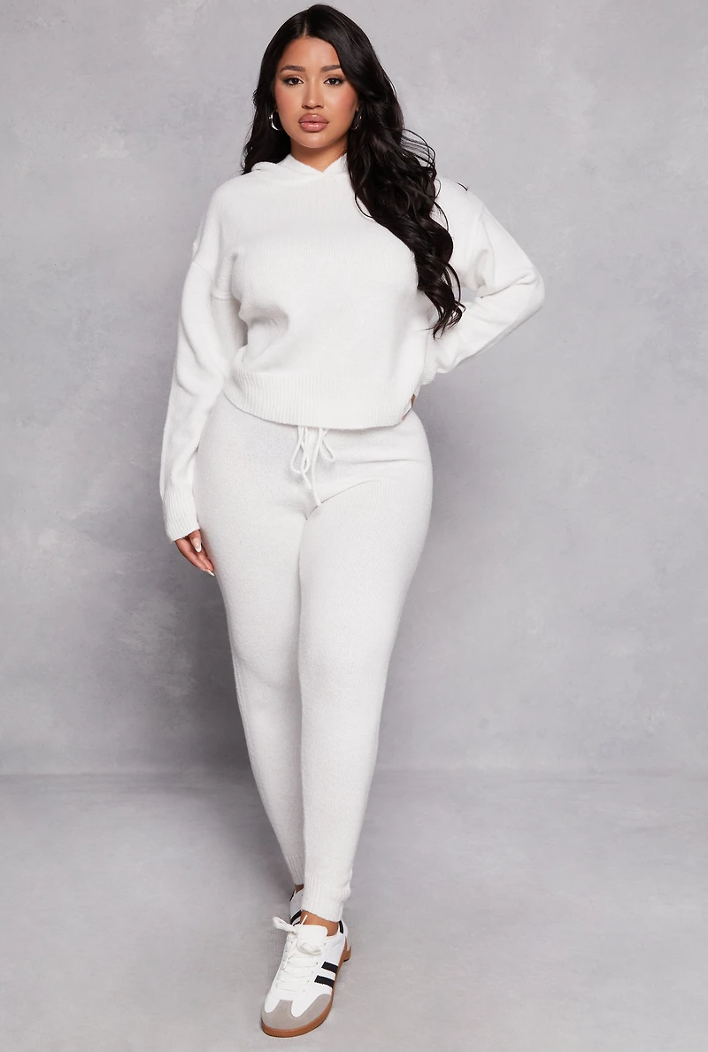 Brushed Knit Pullover Hoodie