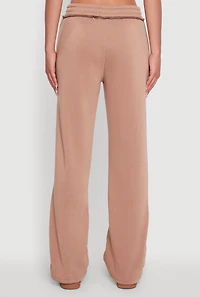 Womens Mid Rise Fleece Straight Leg Sweatpants, Khaki,