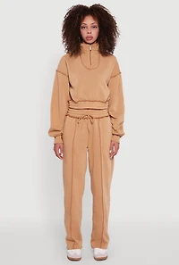 Mid Rise Fleece Straight Leg Sweatpants