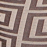 Color Block Greek Key Print Zip Front Hoodie