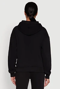 Womens Bear Graphic Fleece Pullover Hoodie,