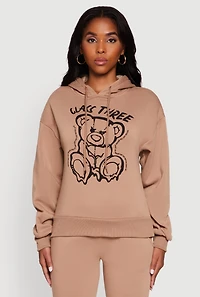 Bear Graphic Fleece Pullover Hoodie