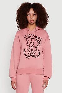 Bear Graphic Fleece Pullover Hoodie