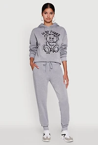 Mid Rise Solid Fleece Joggers