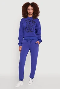 Mid Rise Solid Fleece Joggers