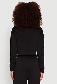 Womens New York Graphic Cropped Sweatshirt, Black, Size L