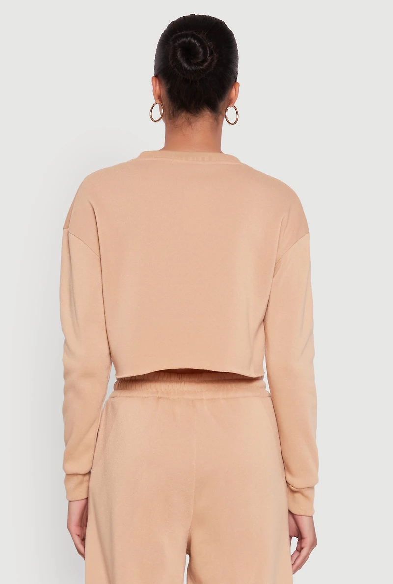 Womens New York Graphic Cropped Sweatshirt,