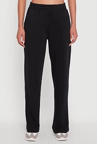Womens Elastic Waist Wide Leg Sweatpants, M