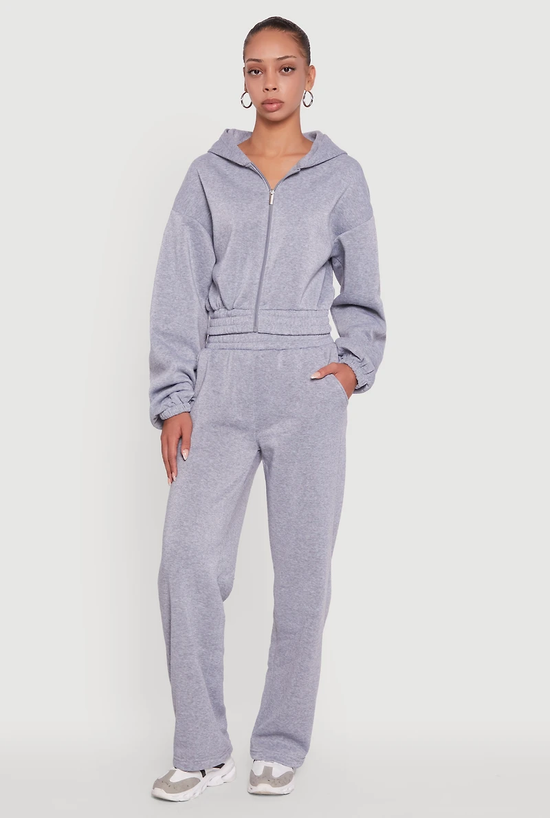 Elastic Waist Wide Leg Sweatpants