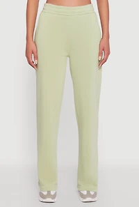 Womens Elastic Waist Wide Leg Sweatpants, Green, Size S
