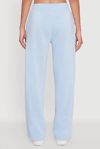 Womens Elastic Waist Wide Leg Sweatpants, L