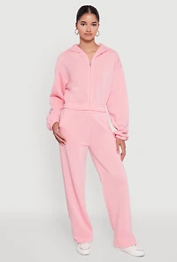 Elastic Waist Wide Leg Sweatpants