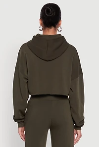 Long Sleeve Zip Front Cropped Hoodie