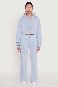 Womens Long Sleeve Zip Front Cropped Hoodie,