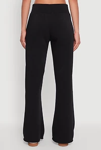 Womens Toggle Drawstring Waist Flare Sweatpants, Black, Size L