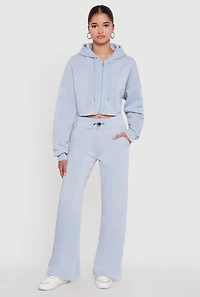 Toggle Drawstring Waist Flare Sweatpants