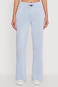 Womens Toggle Drawstring Waist Flare Sweatpants,
